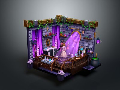 Apothecary Alchemist Magic Scene Magic Lab Magic Scene Alien Scene 3d model