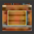 Colorful Pixelated Wooden Box With Vibrant Planks And Reflective Surface On Dark Background