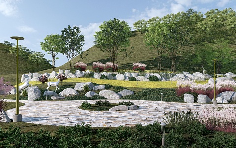 Modern Park Country Park Landscape Plant Landscape Tree Plant Flower Landscape Stone 3d model