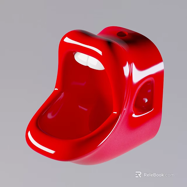 Red Modern Wall Mounted Urinal Featuring Sleek Glossy Surface And Stylish Design 3d model 