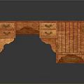 Classic Wooden Console Table Side Cabinet with Drawers Cabinet Doors and Wood Grain Design