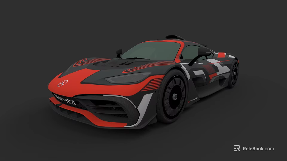 Red And Black Sports Car With Sleek Aerodynamic Design Rear Spoiler And Stylish Body 3d model 