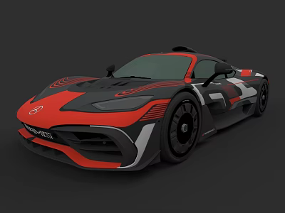 Red And Black Sports Car With Sleek Aerodynamic Design Rear Spoiler And Stylish Body 3d model