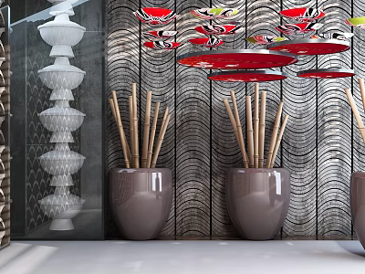 New Chinese Gardening Sits Garden Scenery 3d model