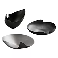 Modern Coffee Table with Stylish Black and Silver Contemporary Decorative Bowls and Elegant Design Elements