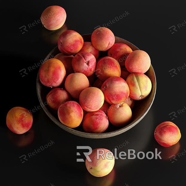 Peach fruit porcelain bowl model