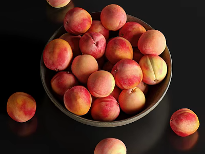 Peach fruit porcelain bowl 3d model