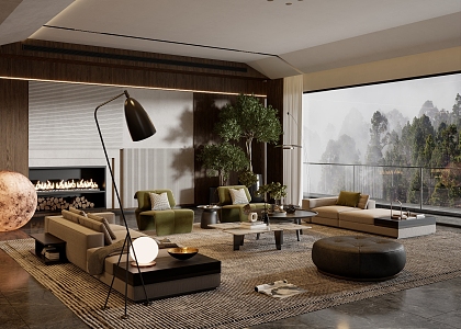 Modern Minotti living room 3d model