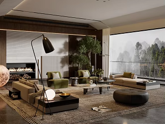 Modern Minotti living room 3d model