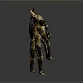 Detailed Aquatic Animal Crab With Dark Textured Shell And Extended Legs
