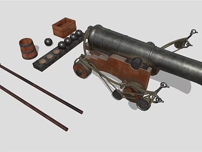 Modern Cannon Cannon Accessories 3d model