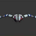 Game And Movie Robot Character Futuristic Design With Red Blue White Gray Mechanical Armor Helmet