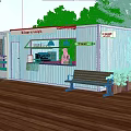 Gocci Cake Dessert Shop Container Style With Outdoor Bench Flowers And Wooden Deck
