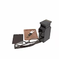 Accessories Decoration Set With Eyeglasses Perfume Bottle Watch Keychain Wooden Tray And Leather Wallet