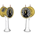 Golden And Silver Clock Models With Black Dials Roman Numerals And Silver Bases 3d model