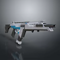 Futuristic Sci Fi Gun With Gray And Blue Mechanical Structure And Sleek Design 3d model