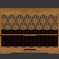 Orange Wooden Storage Organizer Box Featuring Laser Cut Pattern And Open Lid 3d model