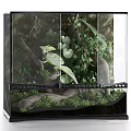 Natural Aquarium Setup With Plants Branches And Reptile 3d model
