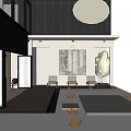 Modern Detached Villa With Swimming Pool Wooden Deck Outdoor Seating Artwork Green Plants Mountain View