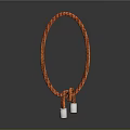 Orange Braided Rope Loop With White End Caps And Smooth Finish 3d model