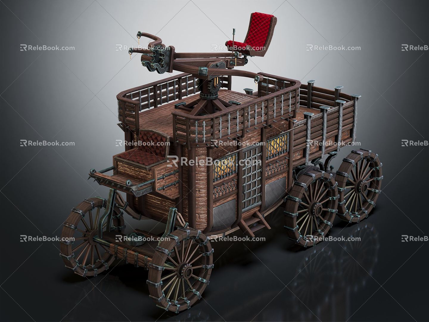 Modern Carriage Bounty Hunter Carriage Hunter Carriage 3d model