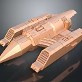 Golden Spaceship Model With Futuristic Design Metallic Finish And Shiny Surface