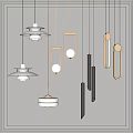 Modern chandelier luminaire combination 3d model