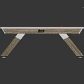 Wooden Air Hockey Table With Tabletop Design Pucks Score Markers And Stable Legs