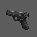 Black Modern Handgun With Grip Trigger And Barrel Parts On Gray Background