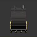 Heavy Duty Functional Vehicle Excavator Bucket with Metal Structure Mounting Pins and Yellow Accents