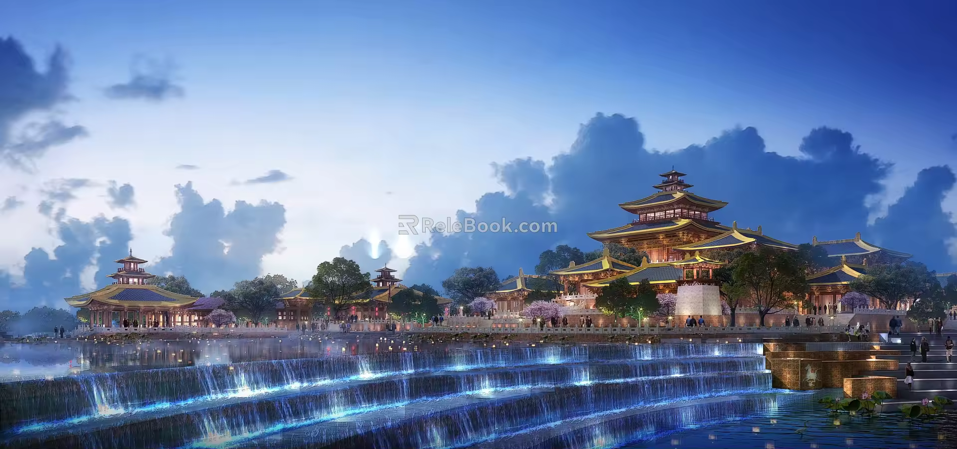 Chinese ancient architecture Han and Tang ancient architecture business 3d model