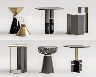 Light Luxury Corner Table Corner Table Combination 3d model