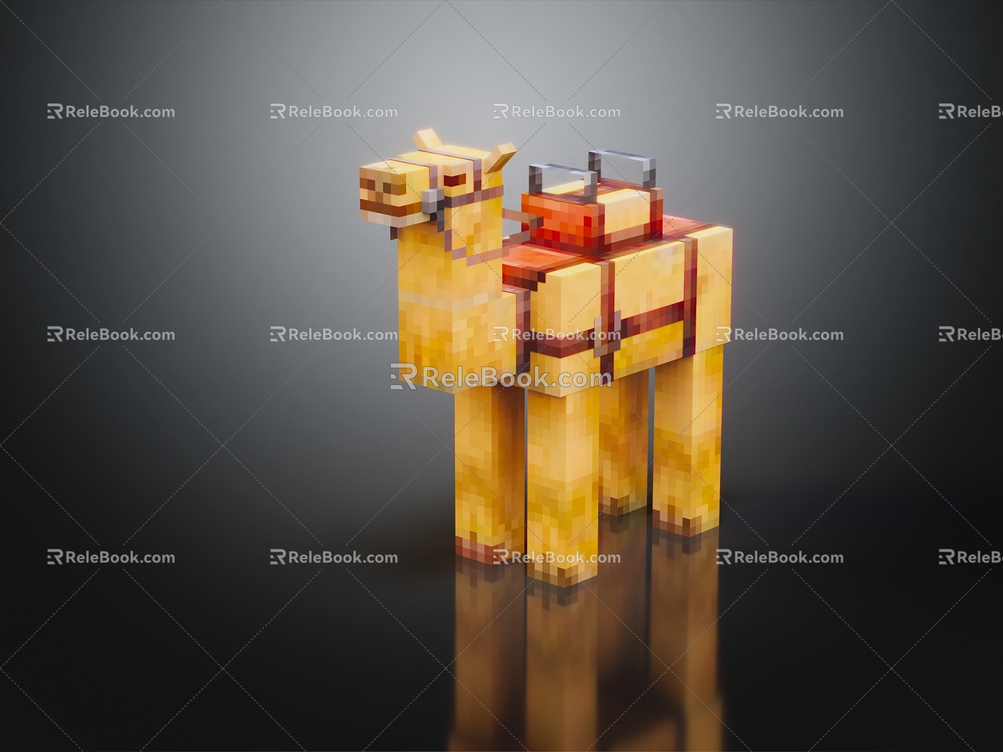 Modern toy cube camel pixel camel camel 3d model