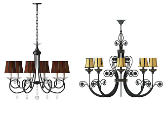 European-style chandelier combination 3d model