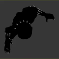 Game Movie Character Black Panther Muscular Black Suit With Claws In Combat Stance