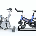 Silver And Blue Black Exercise Bikes With Adjustable Handlebar And Seat For Home Gym Fitness