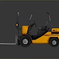 Yellow Industrial Forklift With Heavy Duty Cab And Front Forks Construction Equipment