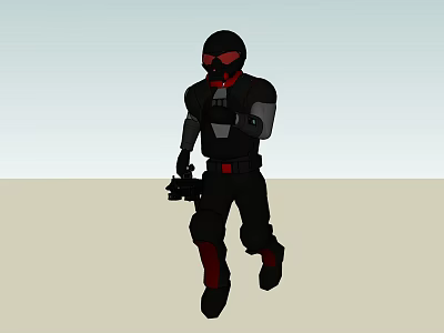 Modern game characters run in the future 3d model