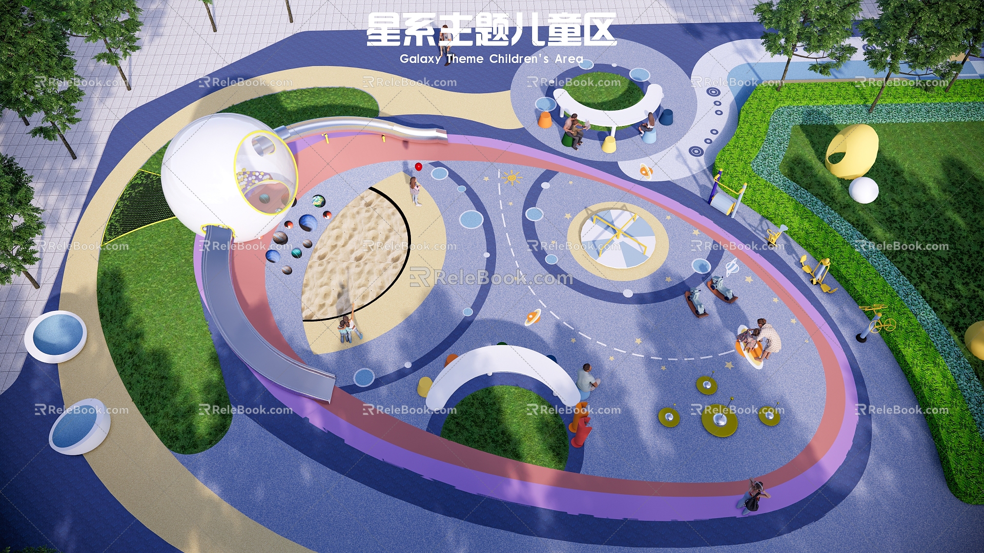 Modern Children's Play Area Cosmic Theme Children's Play Area Galaxy Children's Activity Area Amusement Facilities Sunshine Lawn model