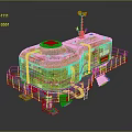 Industrial Metal Machinery With Dome Top Platform Railing Antenna And Pipes