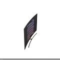 Modern TV Design Featuring Sleek Screen Colorful Abstract Patterns Brushed Metal Back And Sturdy Stand