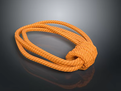 Orange Braided Rope for Household Daily Use with Thick Durable Texture 3d model