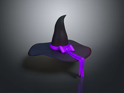 Hat witches hat realistic 3d model