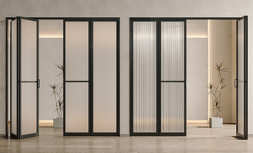 folding door glass door sliding door frosted glass folding door changhong glass folding door frosted glass changhong glass 3d model