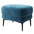 Gray Upholstered Ottoman With Black Slim Legs Modern Living Room Furniture