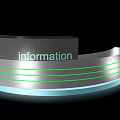 Modern Information Reception Desk Interior Design With Green Strip Lighting And Metallic Finish