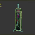 Vintage Blue Green Gas Pump With Rustic Weathered Surface And Metal Stand