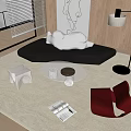 Modern sofa coffee table combination 3d model