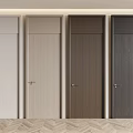Modern Hinged Doors In Various Colors With Sleek Design For Interior Spaces 3d model