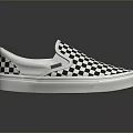 Casual Canvas Slip On Shoes With Black And White Checkered Pattern For Daily Wear Essentials